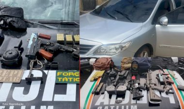 PM apreende arsenal de guerra e recupera veículo após ataque frustrado no Residencial Nova Caiçara em Sobral
