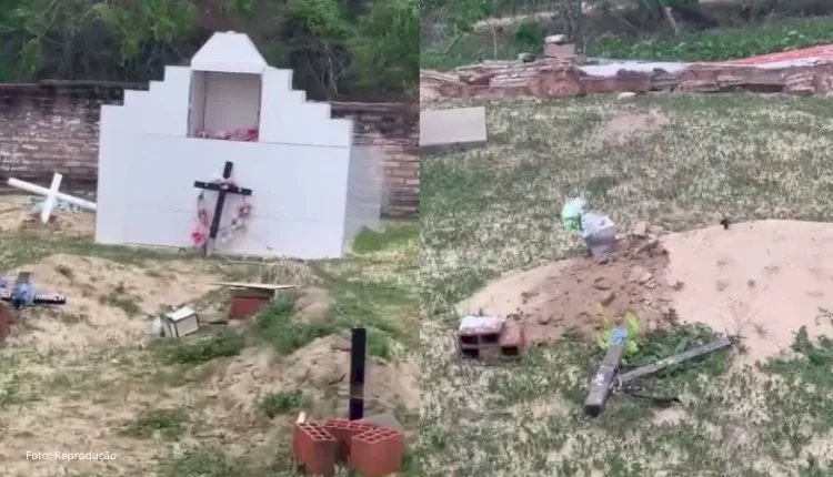 Homem é preso por violação de túmulos, lápides e sepulturas em cemitério no Ceará